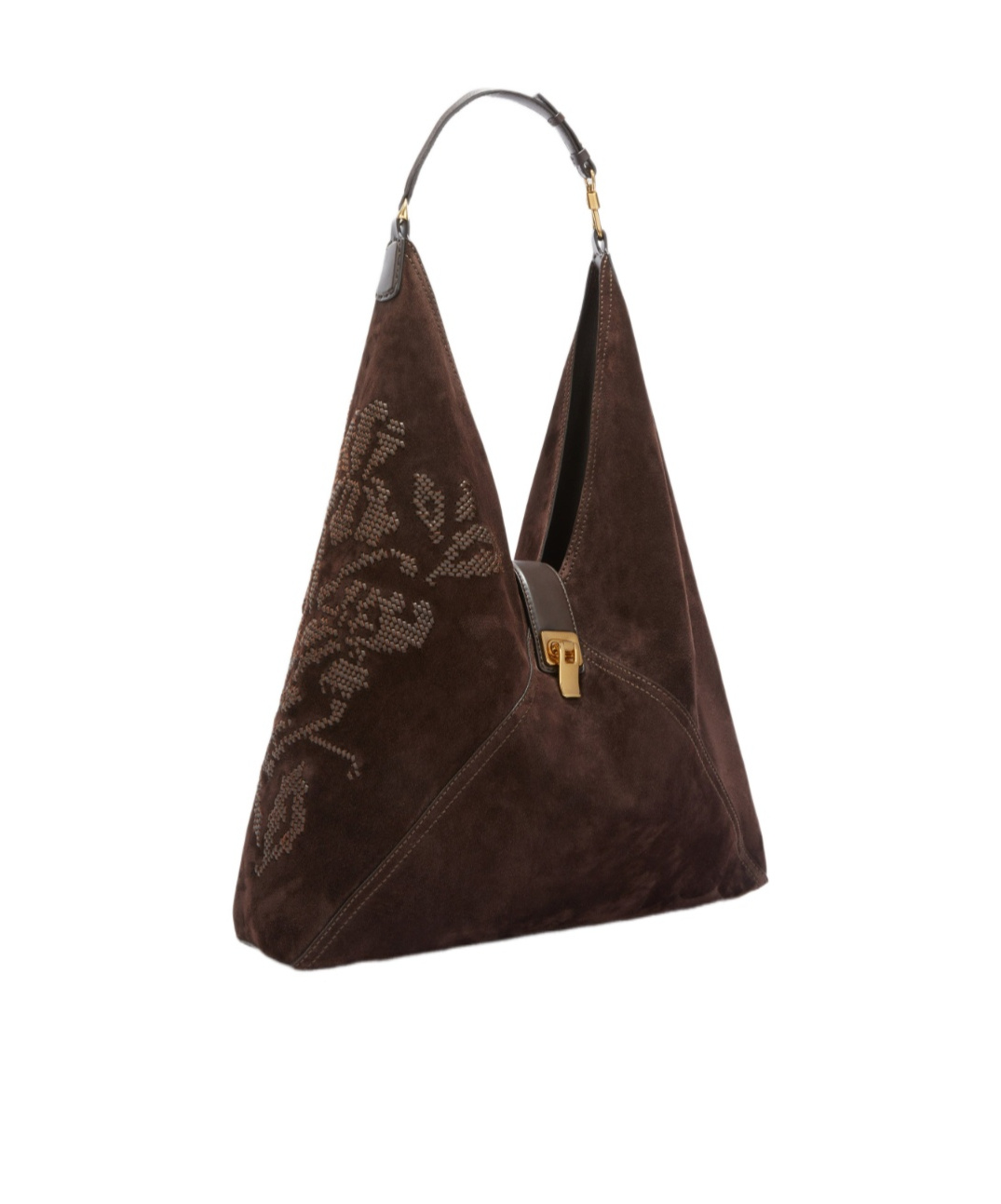 Ermanno Scervino Dudu Large Embroidered In Suede In Black