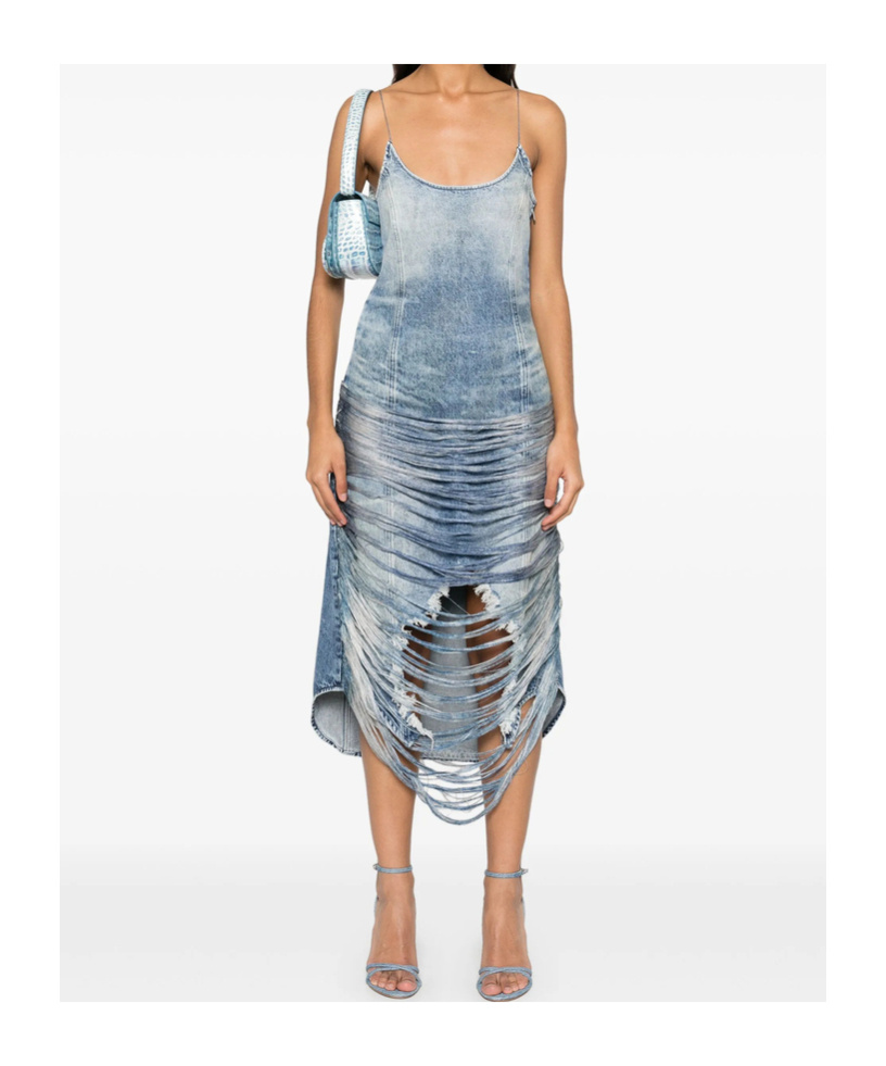 Diesel Thin Shoulder Strap Dress In Blue