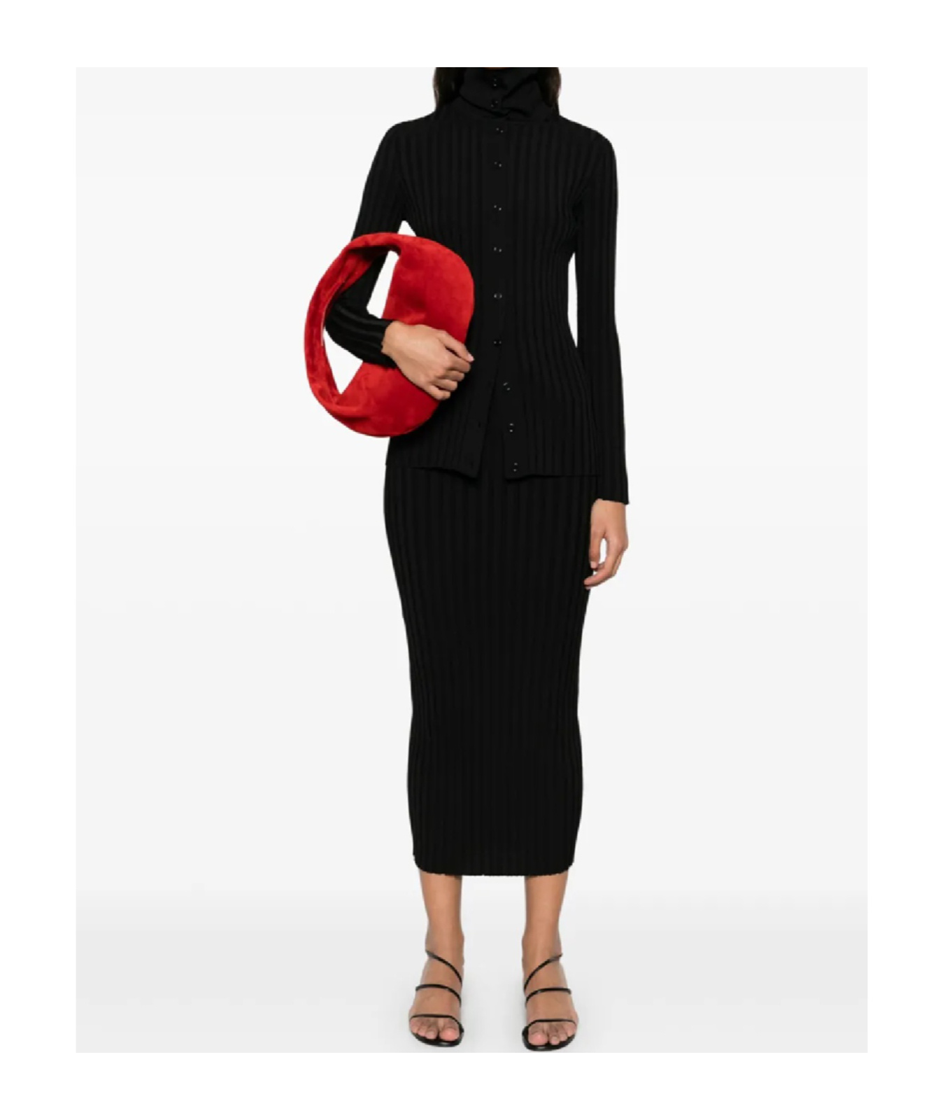 Fabiana Filippi Ribbed-knit Cardigan In Black