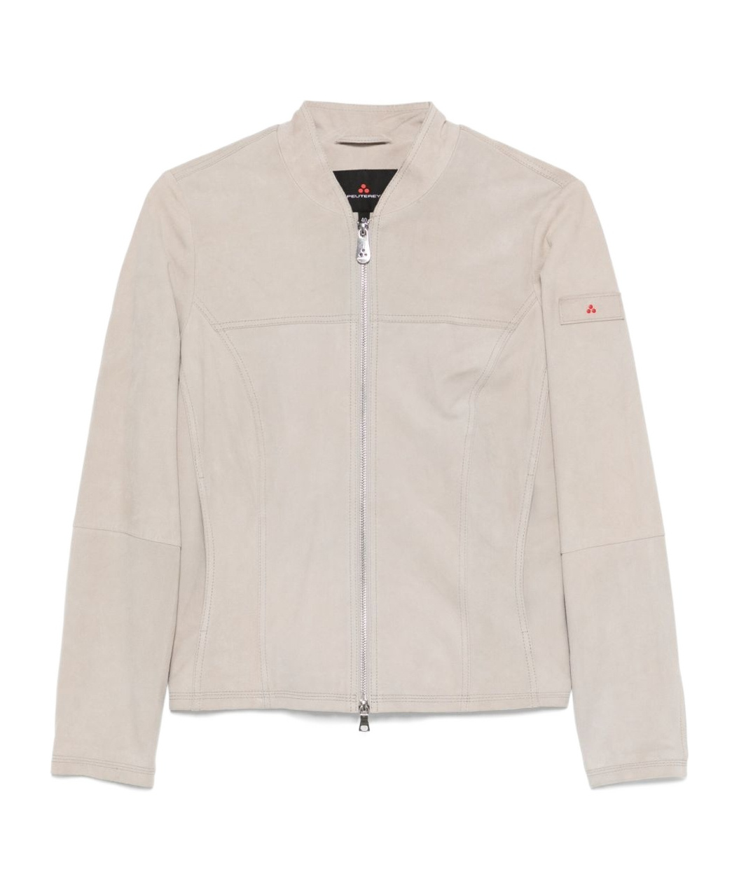 Peuterey Suede Leather Jacket In Taupe