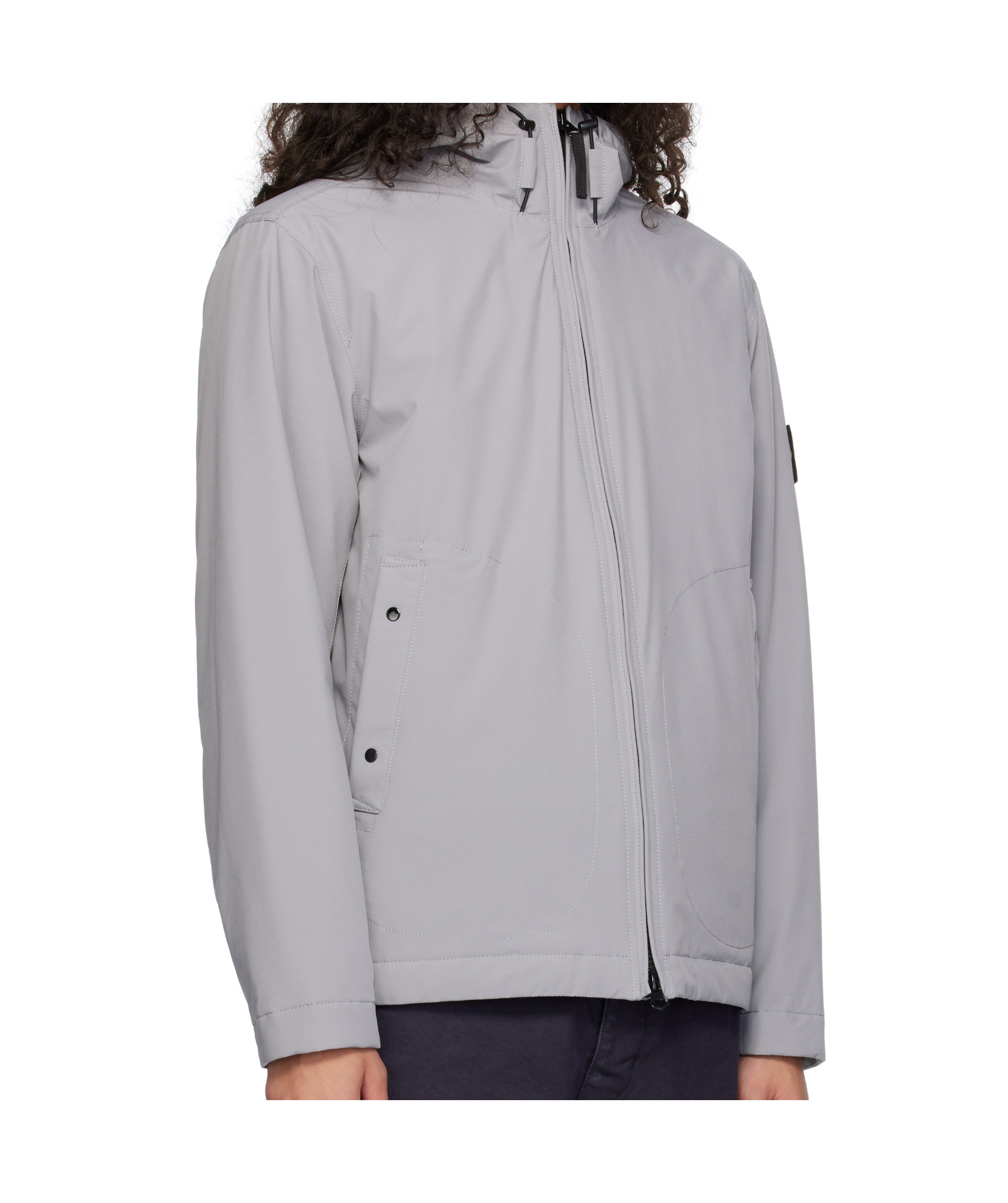Stone Island Gray 40627 Soft Shell-r Primaloft Insulated Jacket In Gray