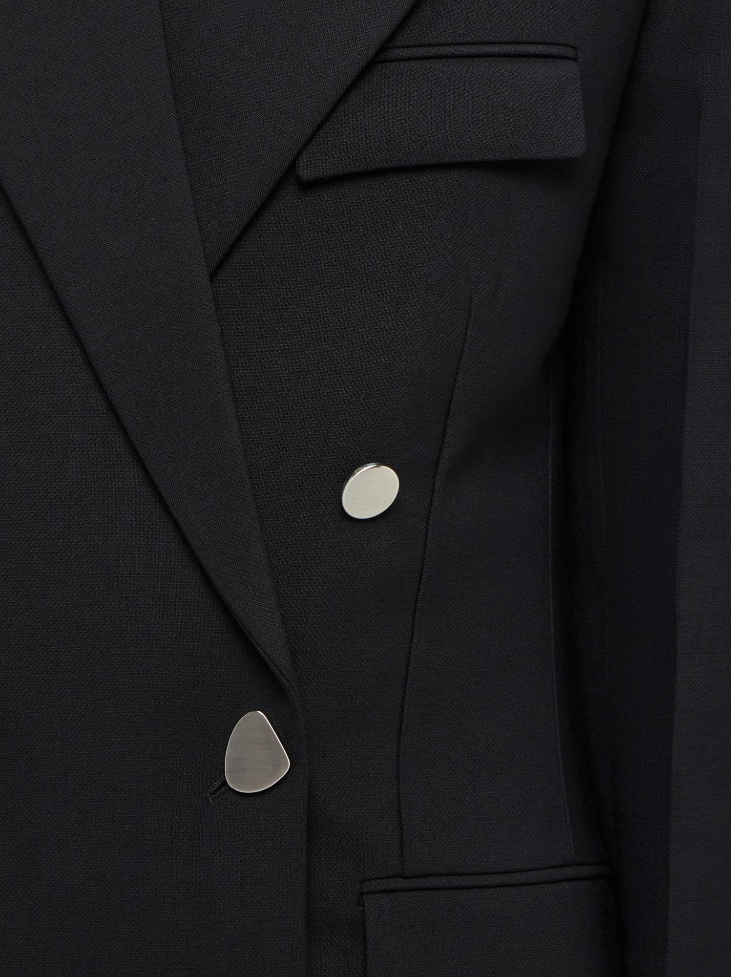 Ferragamo Double Breasted Wool Blazer In Black