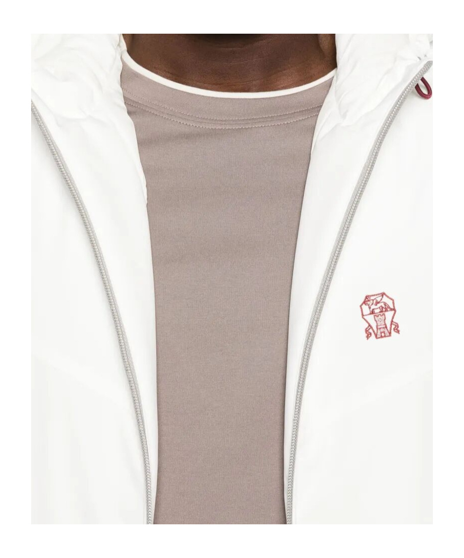 Brunello Cucinelli Hooded Waistcoat In White