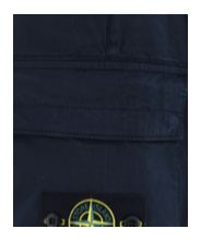 Stone Island Cargo Cotton Trousers Multiple Pockets In Blue