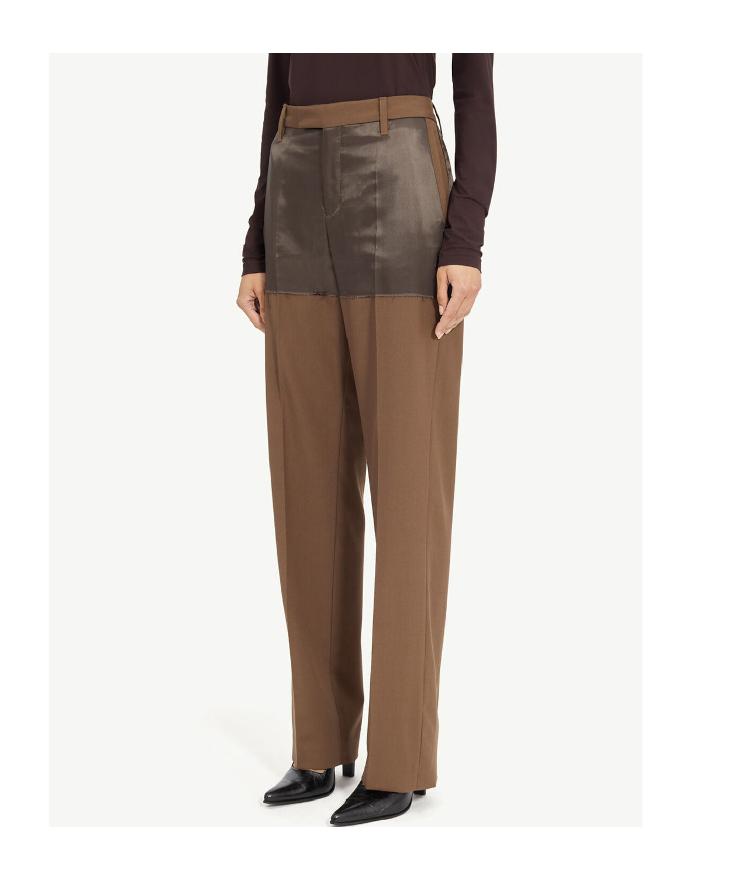 Mm6 Maison Margiela Ribbed V-neck Cardigan In Brown