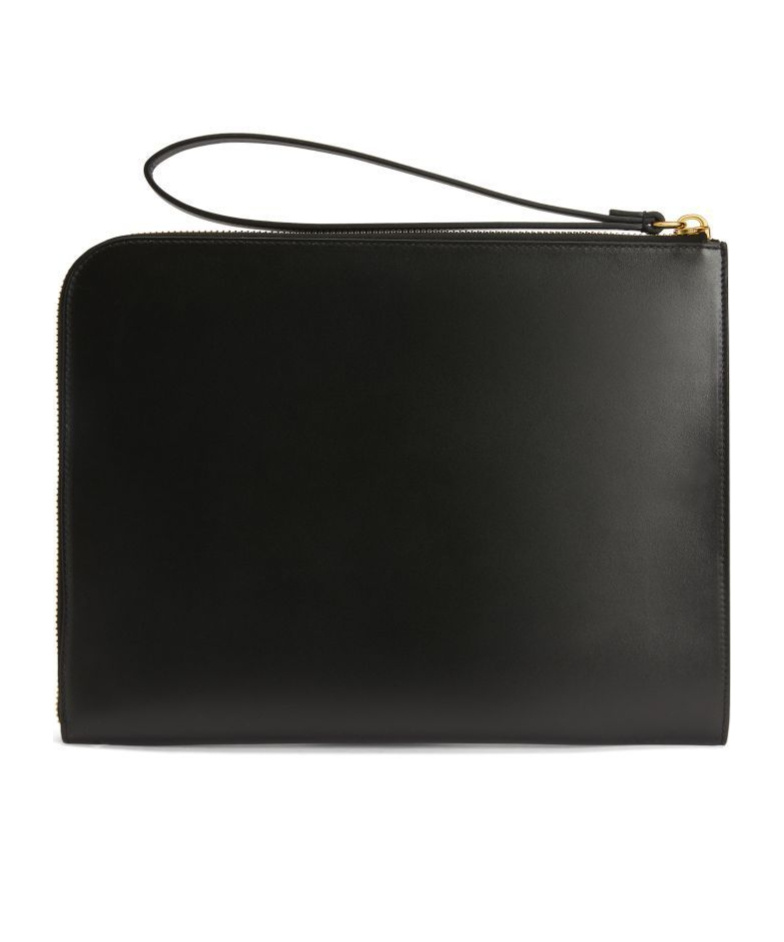 Giuseppe Zanotti Fabian Leather Clutch Bag In Black