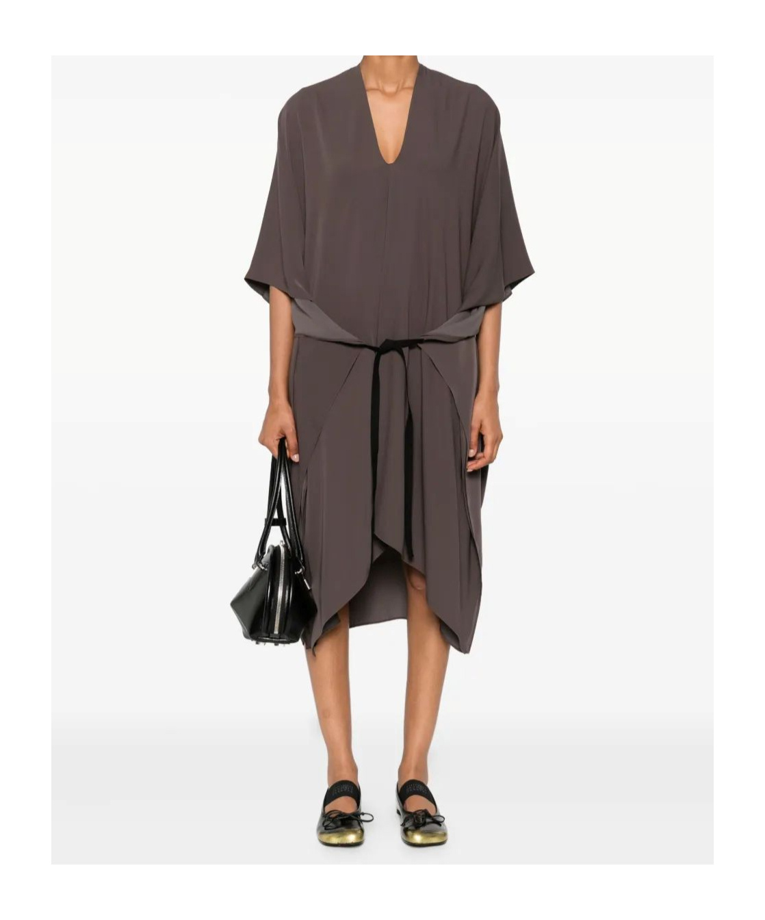 Mm6 Maison Margiela V-neck Asymmetric Day Dress In Animal Print