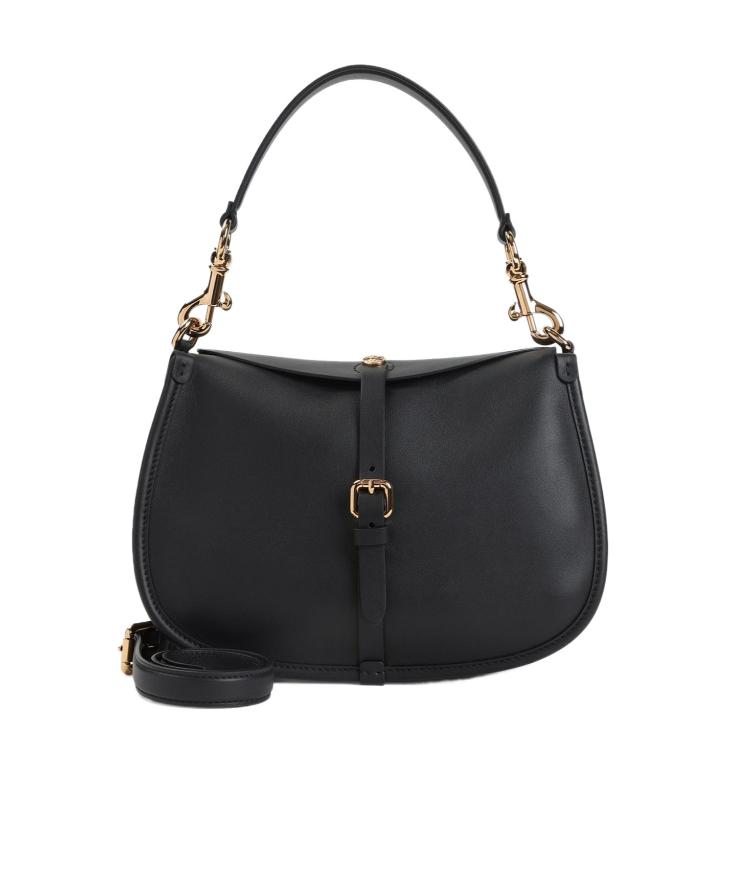 Etro Buckle-fastening Extra-large Leather Shoulder Bag In Black