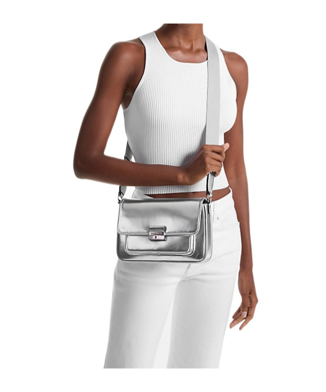 Michael Kors Bradshaw Medium Metallic Messenger Bag