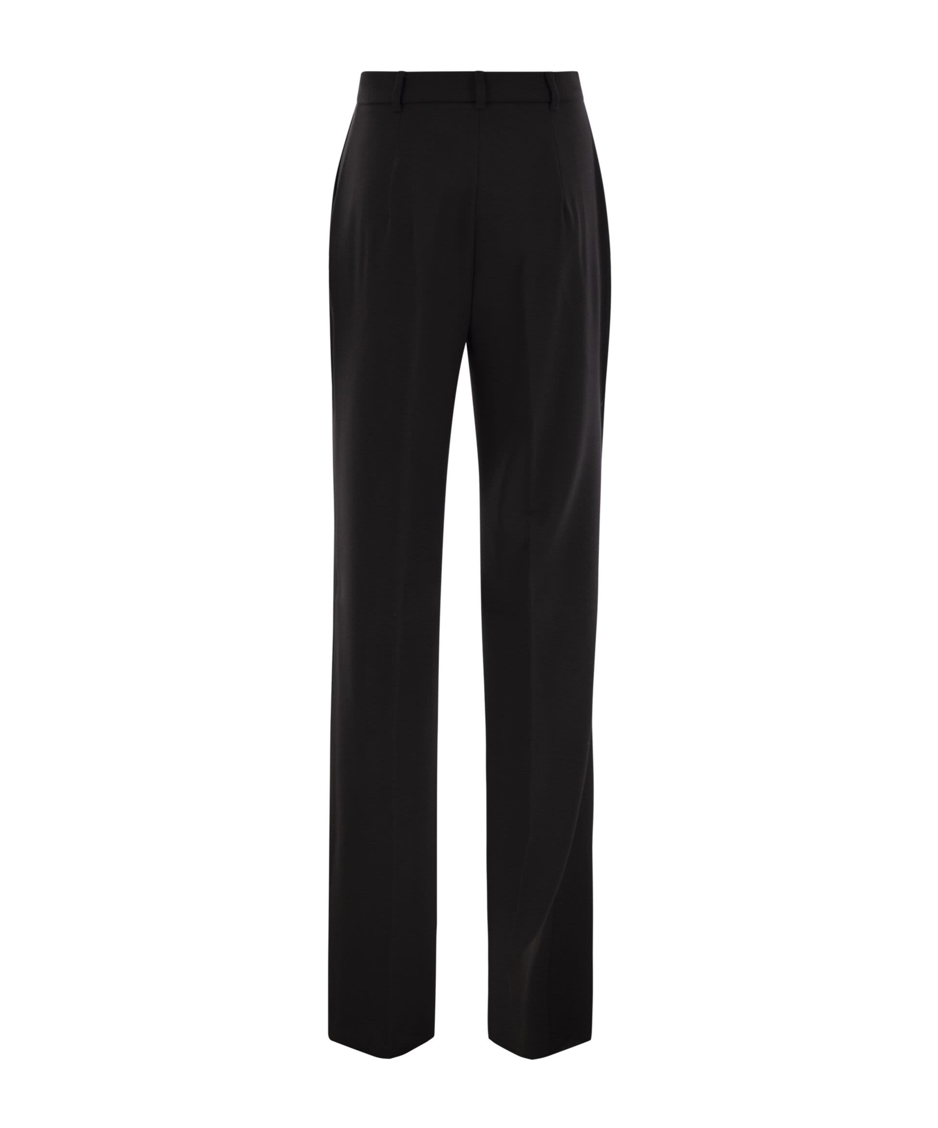 Max Mara High-rise Cady Wide-leg Pants In Black