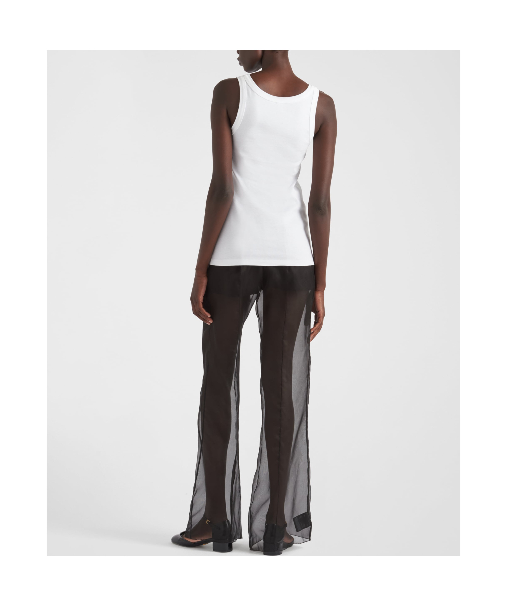 Prada Women's Cotton Tank Top In White