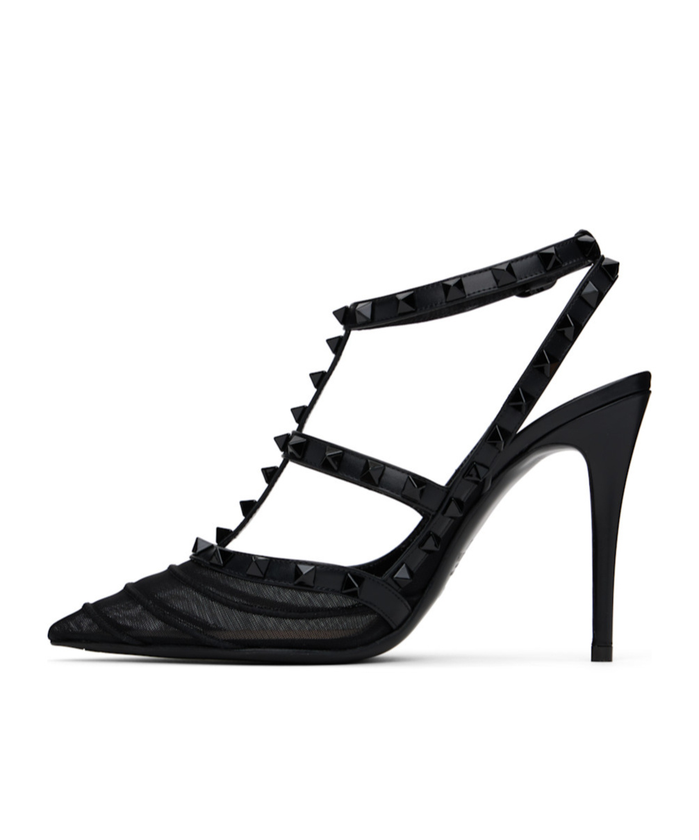 Valentino Garavani Rockstud Ankle Strap Pump With Tonal Studs 100 Mm Woman Black 41.5 In Black