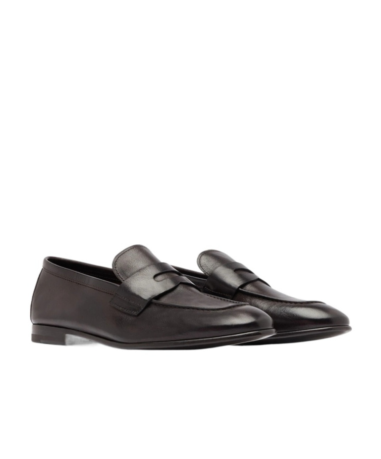 Scarosso Gregory Leather Loafers In Brown Calf Leather