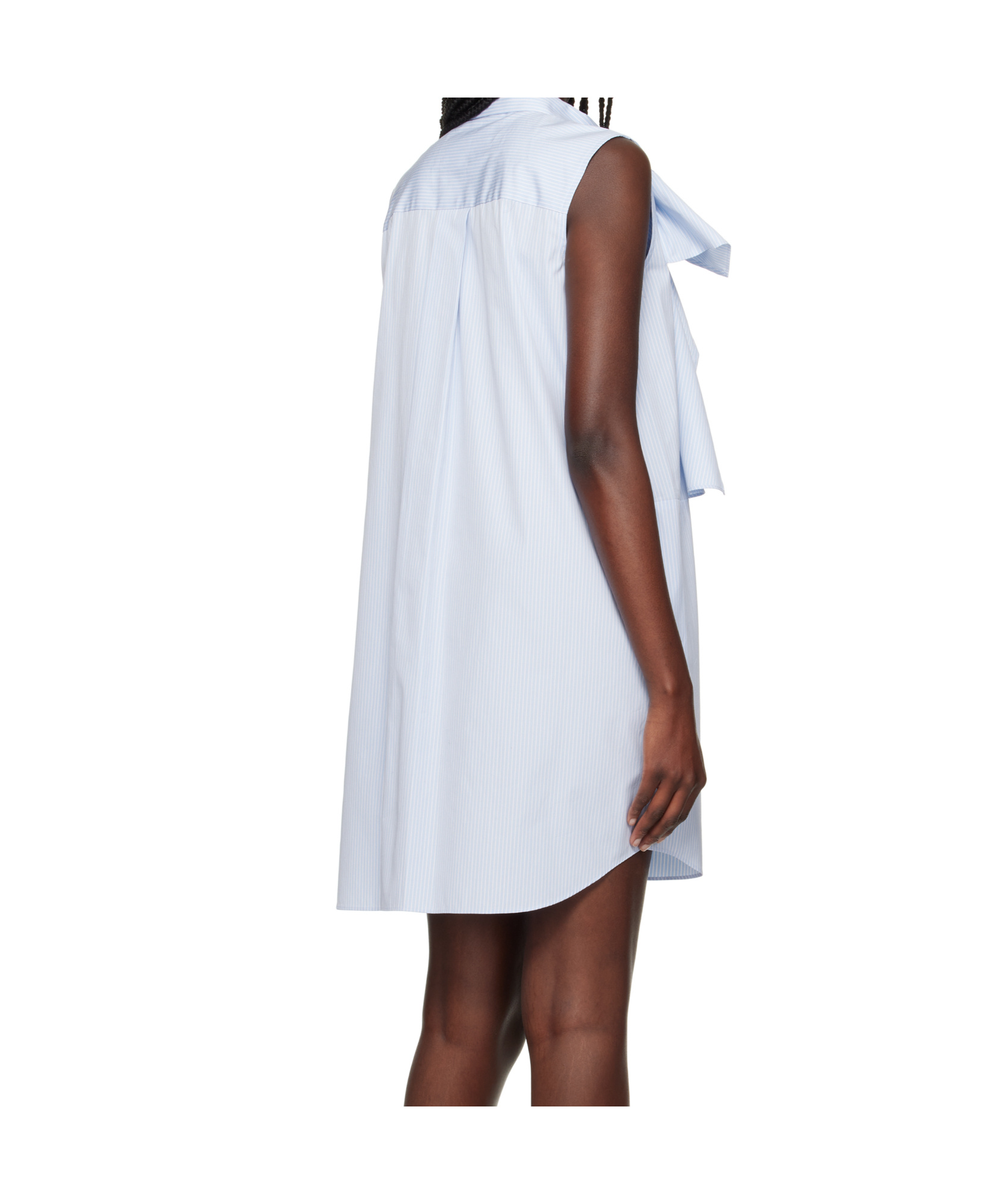 Sacai Striped Cotton Poplin Minidress In White