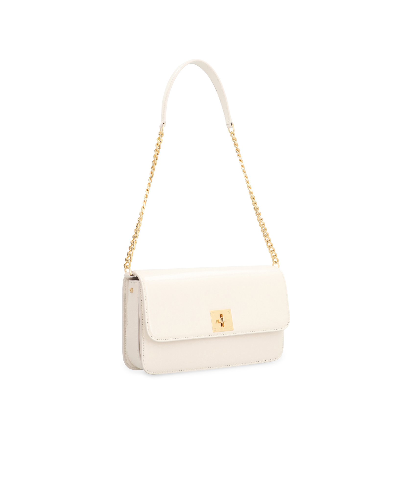 Golden Goose Gioia Flap Leather Shoulder Bag In White