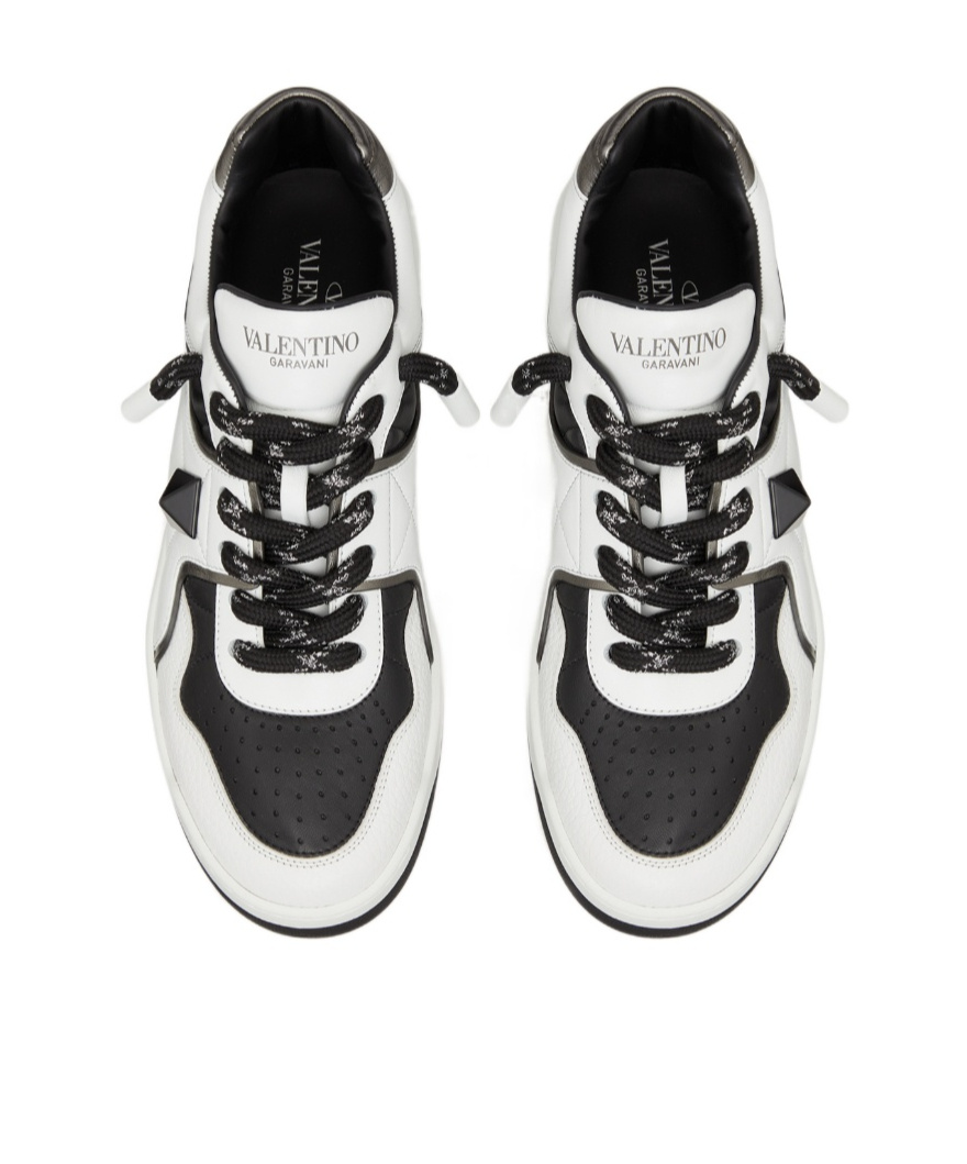 Valentino Leather Sneakers With Iconic Studs In White