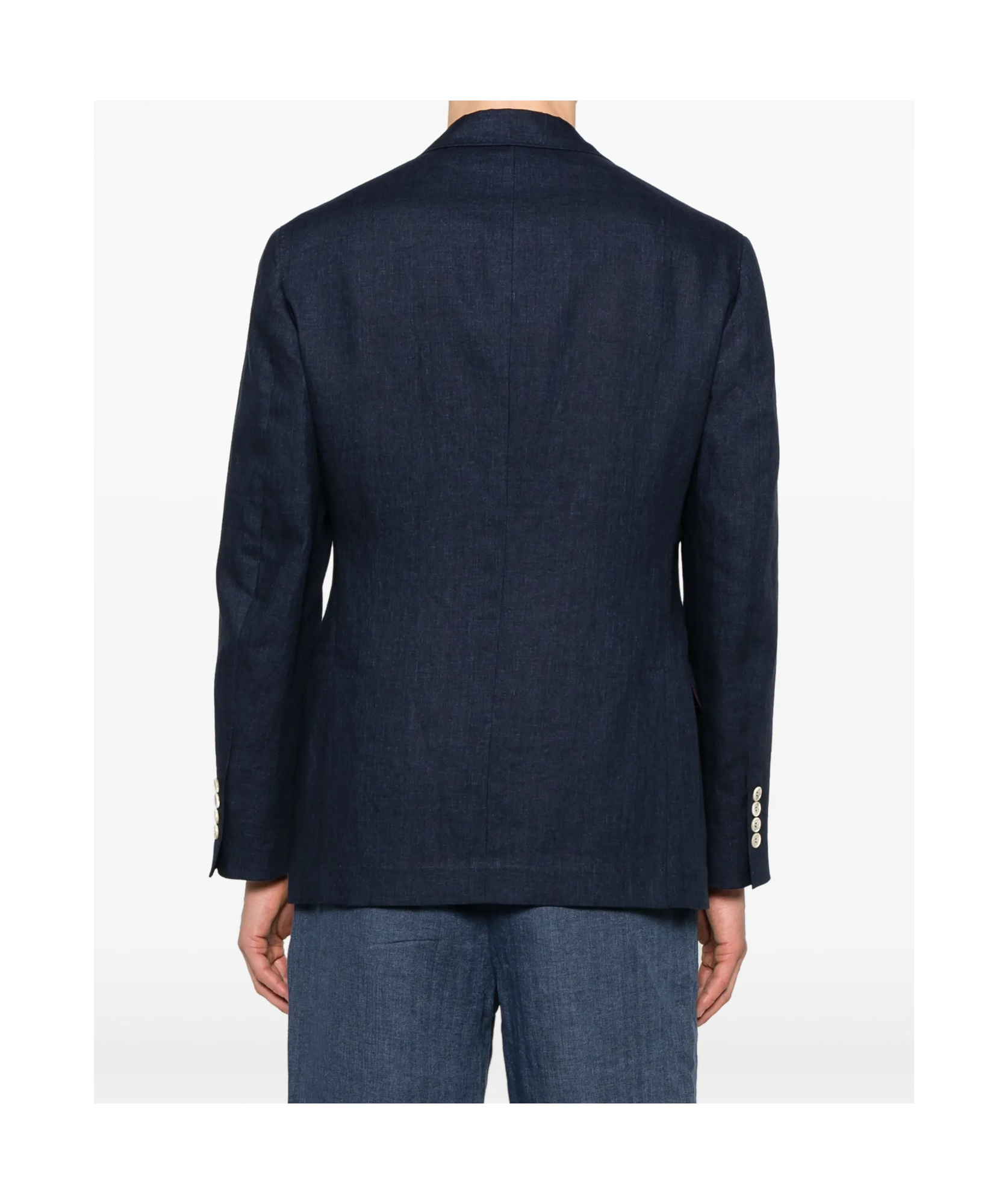 Brunello Cucinelli Navy Deconstructed Jacket With Tailored Silhouette In Black