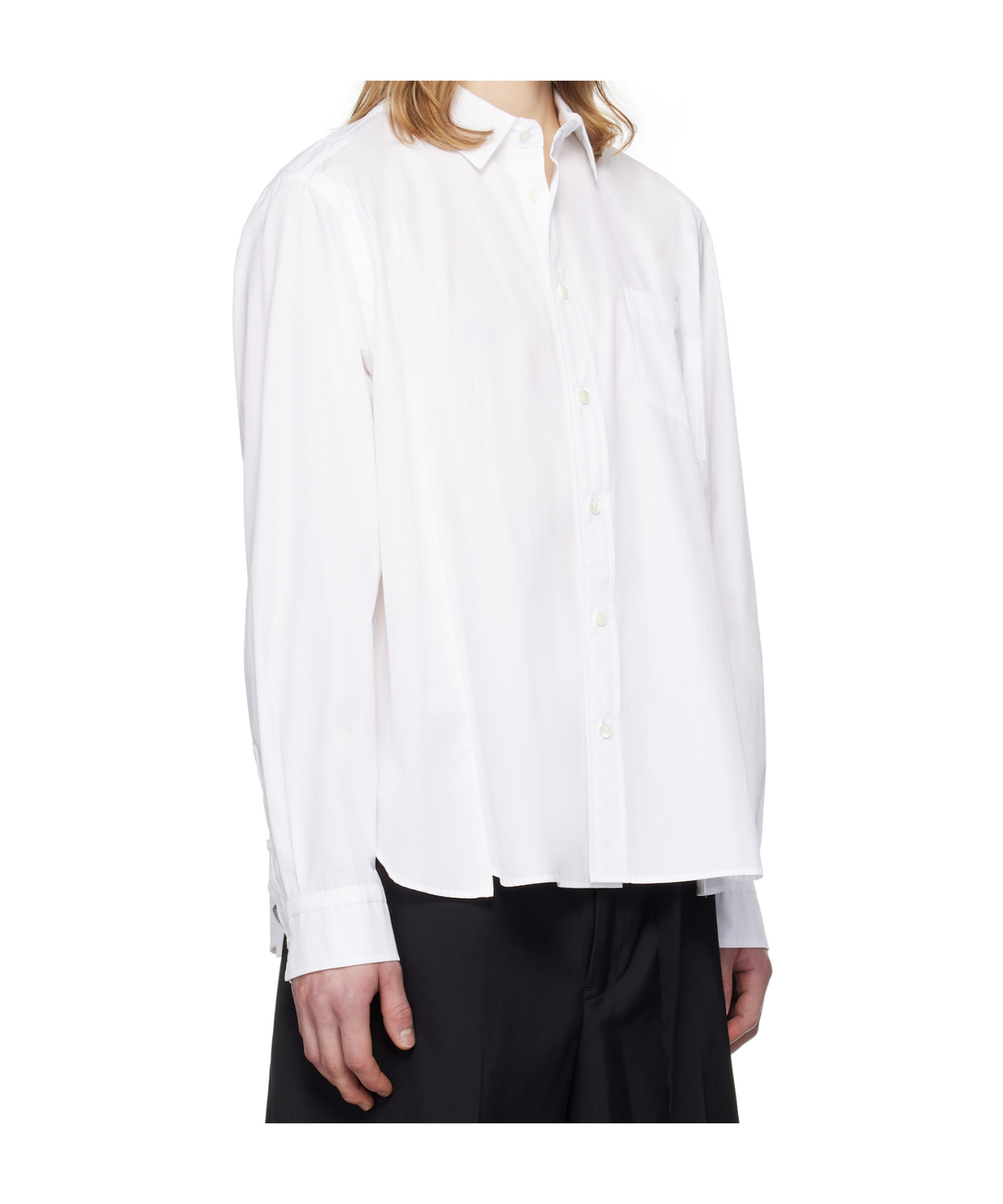 Sacai Cotton Poplin Shirt In White