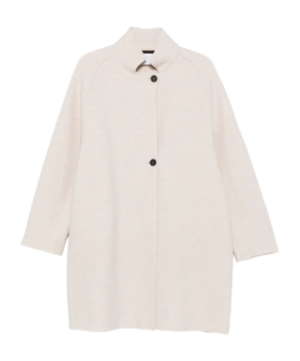 Harris Wharf London Wool High Neck Coat With Side Pockets In Multi