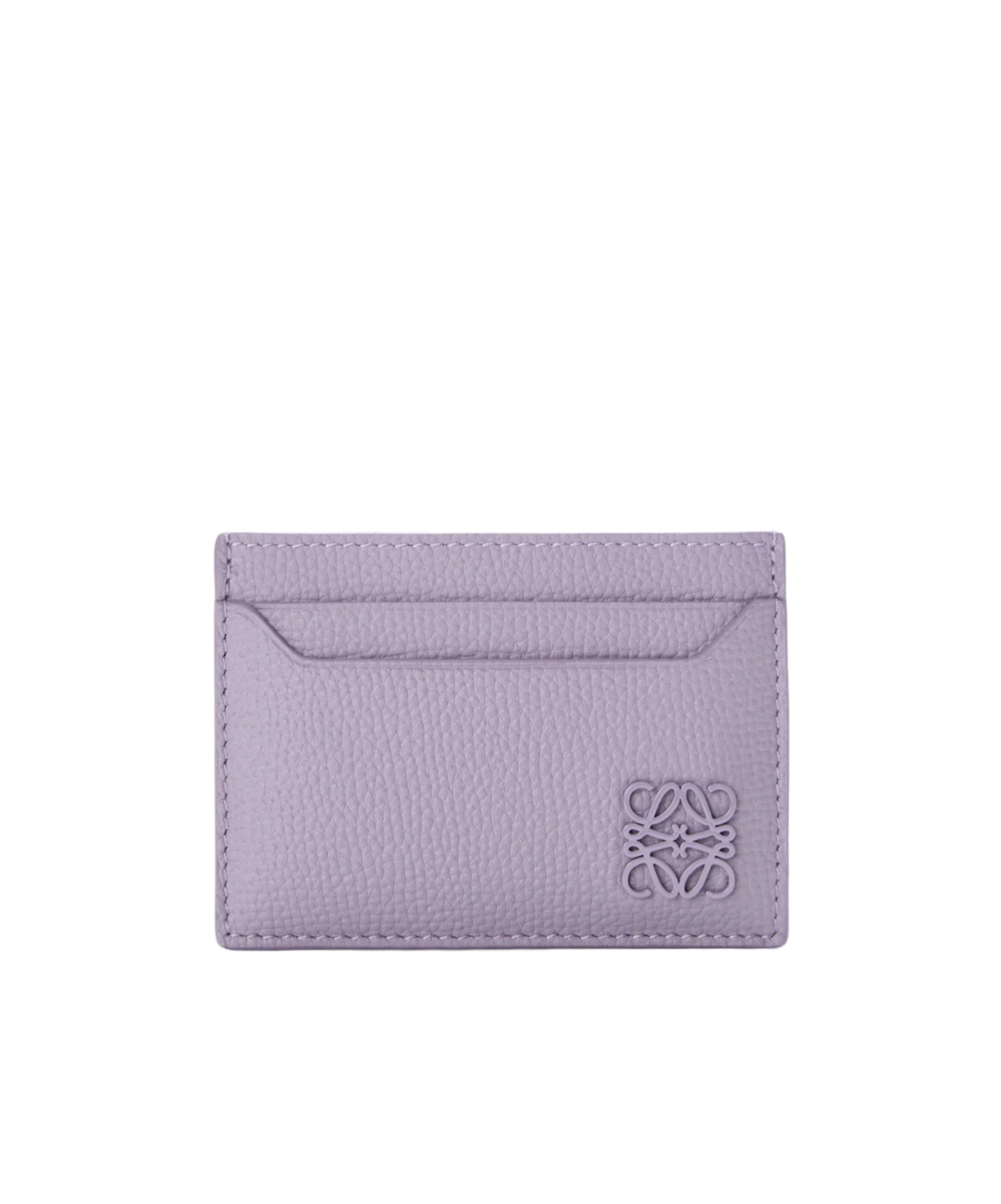 Loewe Anagram Plain Cardholder In Pebble Grained Calfskin In Purple