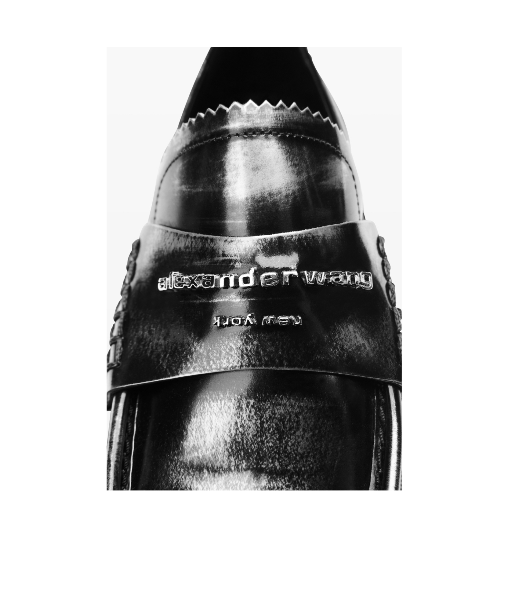 Alexander Wang Leather Loafers With Chunky Sole And Stitching In Black