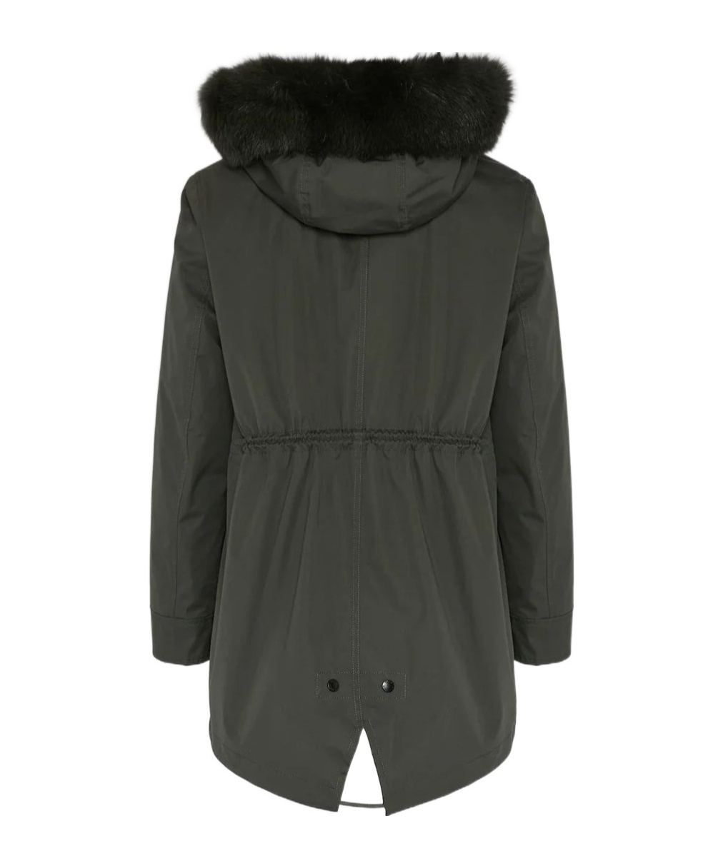 Yves Salomon Long-sleeved Cotton-padded Jacket In Gray