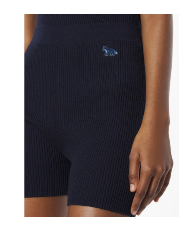Maison Kitsuné Ribbed Shorts In Blue