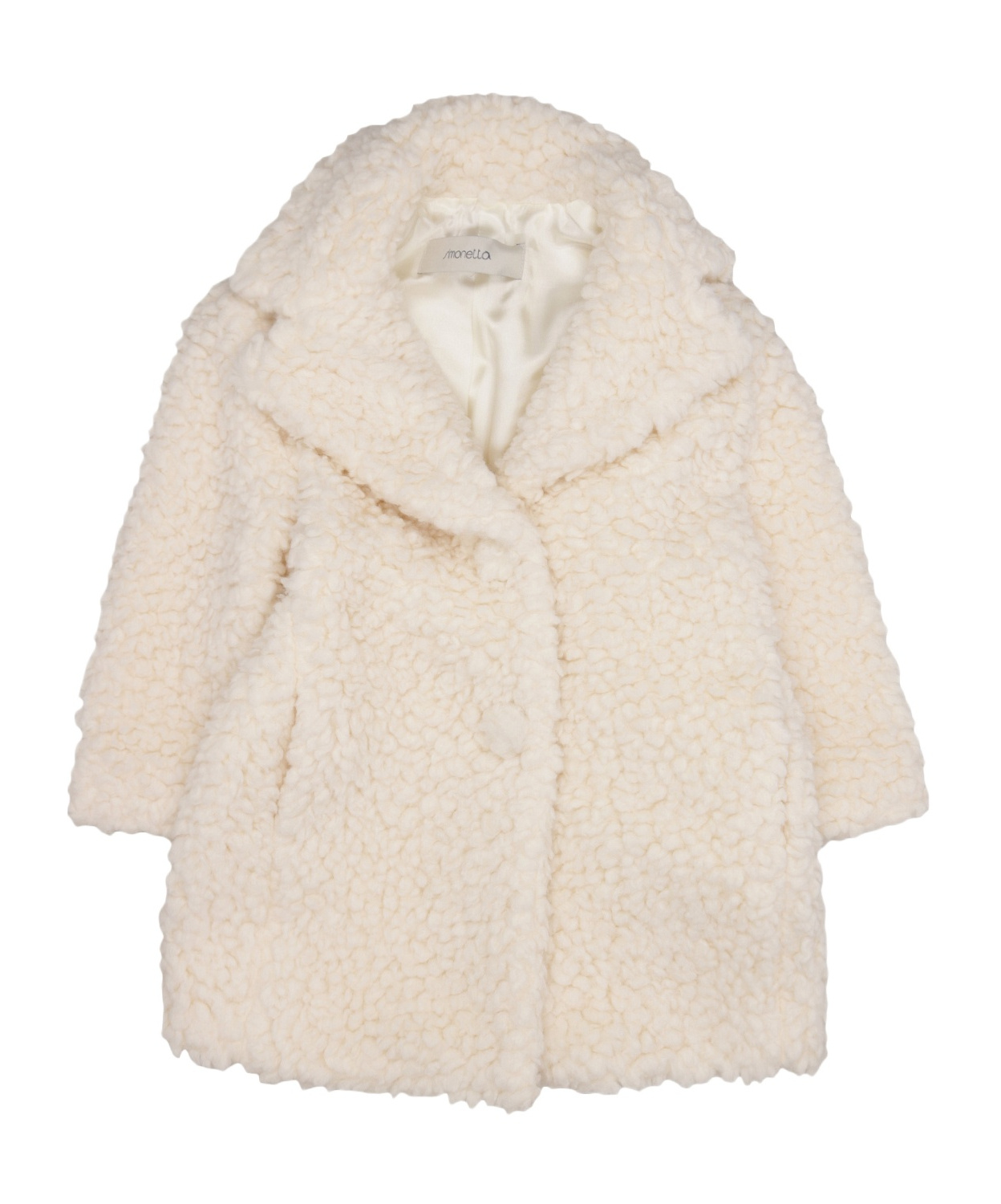 Simonetta Single-breasted Faux-shearling Coat In Nude