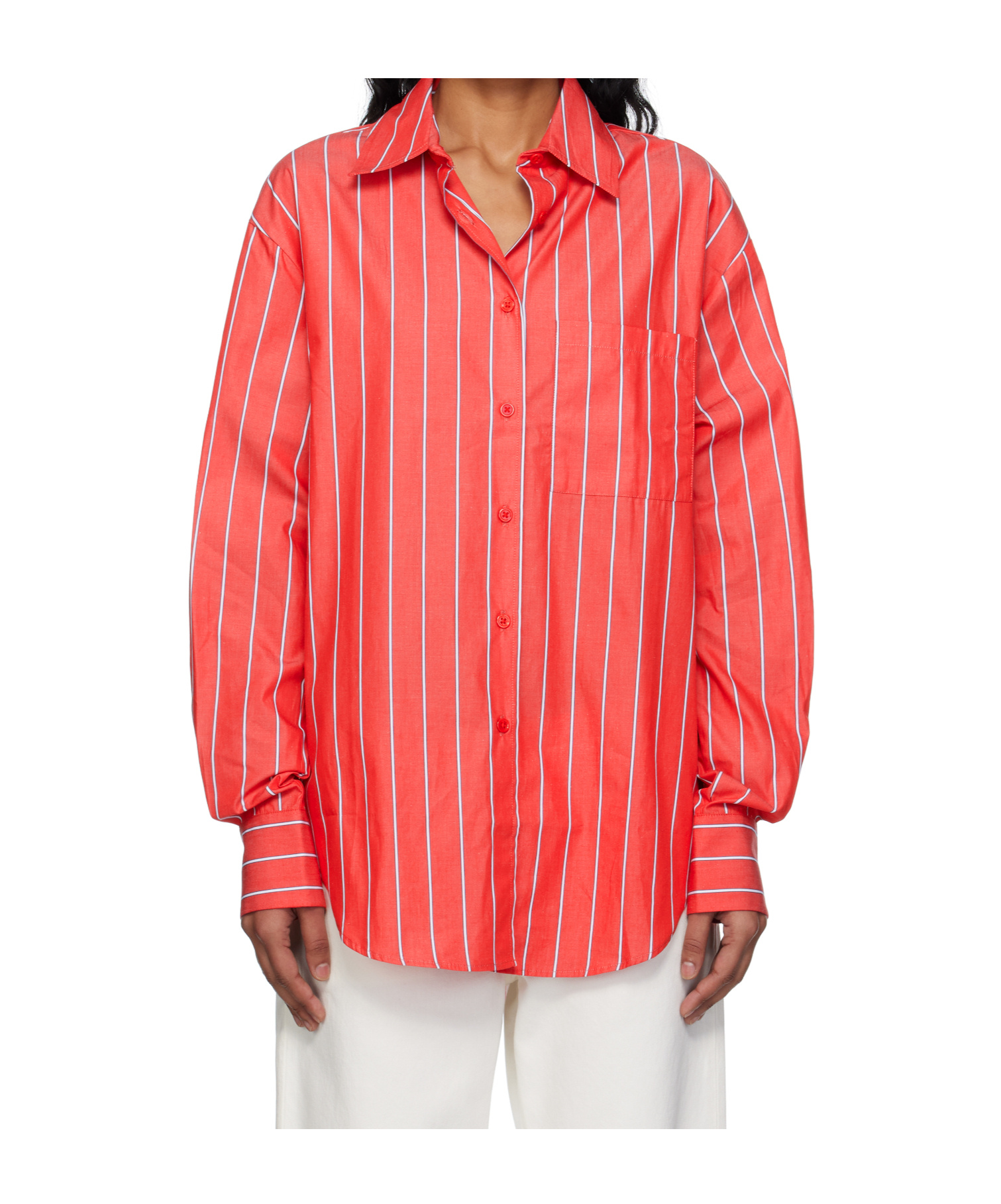 The Frankie Shop Lui Striped Cotton Poplin Shirt In Multi