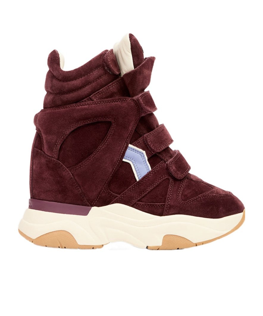 Isabel Marant Balskee High-top Wedge Suede Calfskin Leather Sneakers