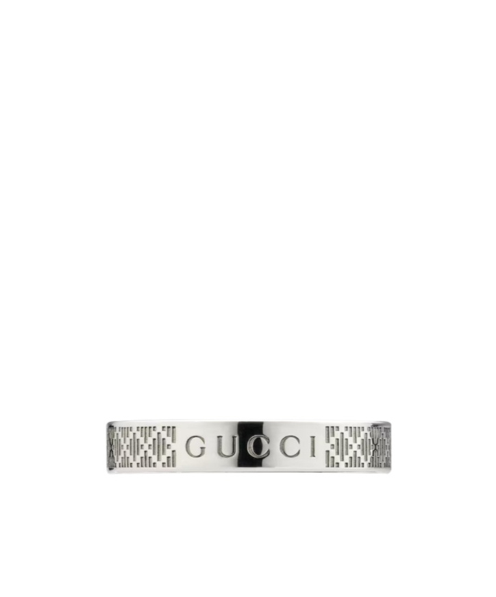 Gucci Diamante Thin Ring In Silver