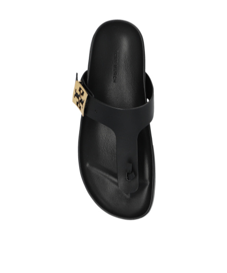 Tory Burch Leather Thong Sandals In Black