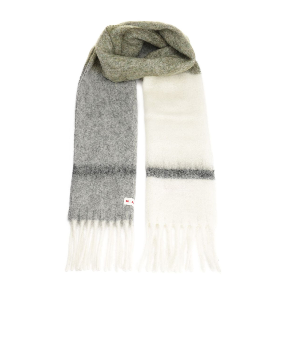Marni Striped Alpaca Scarf Scarves And Foulards Grey In Multi