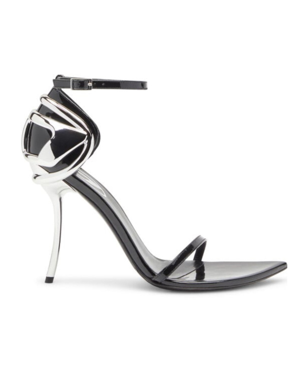 Diesel High Heel Open Toe Sandal With Metallic Detail