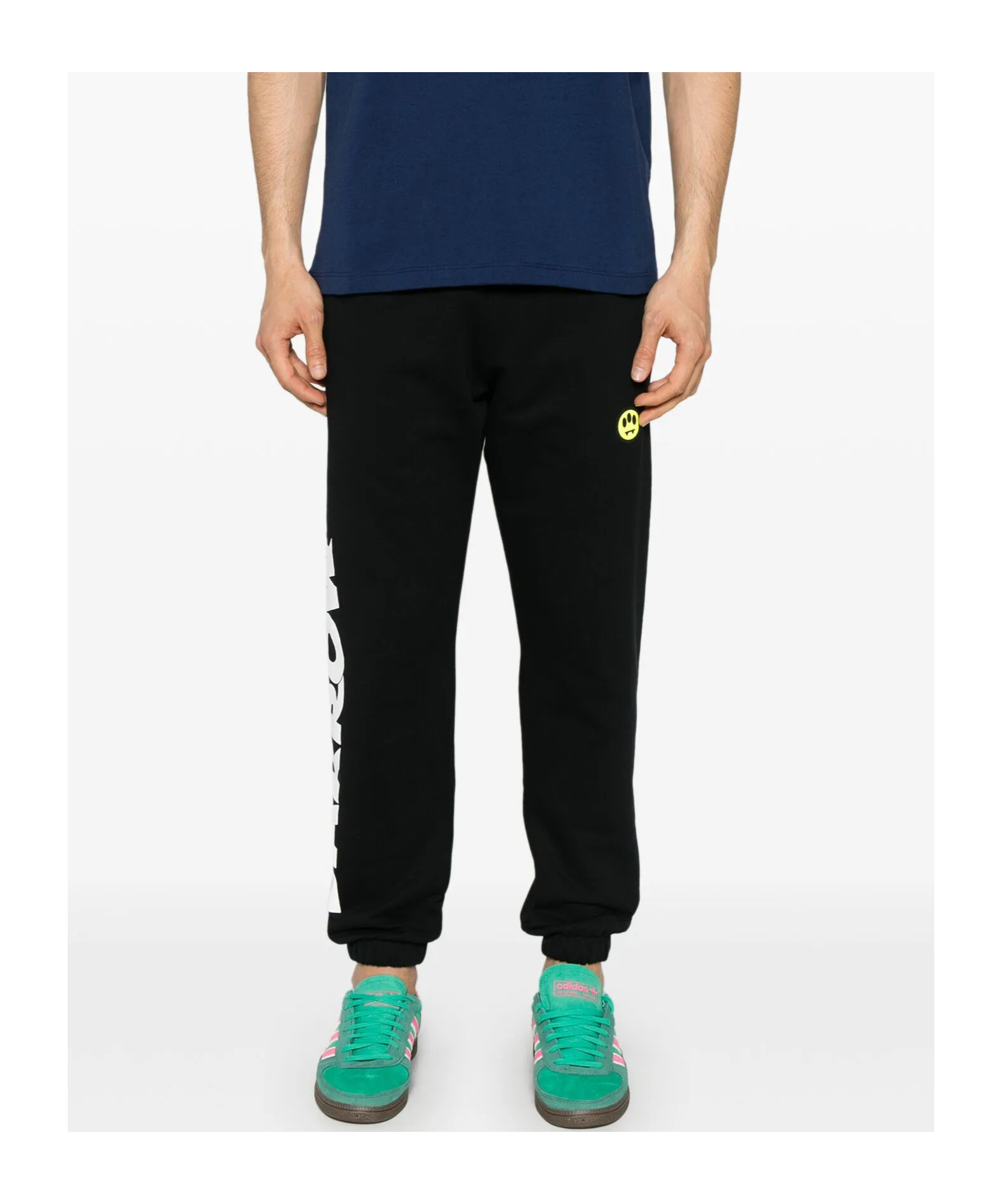 Barrow Elastic Waistband Tracksuit Bottoms With Side Pockets In Black