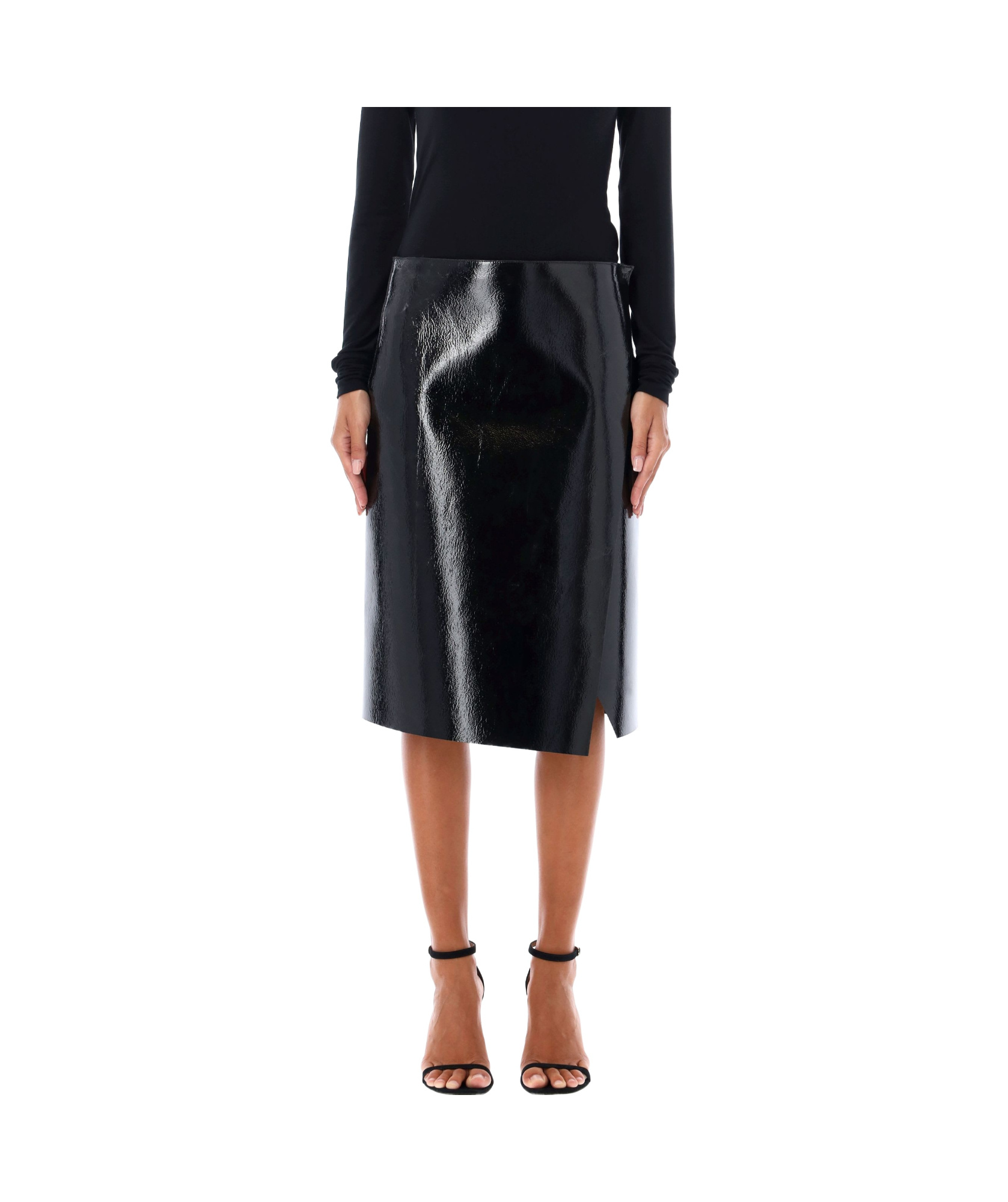 Shop Philosophy Di Lorenzo Serafini Wrap Midi Skirt In Black