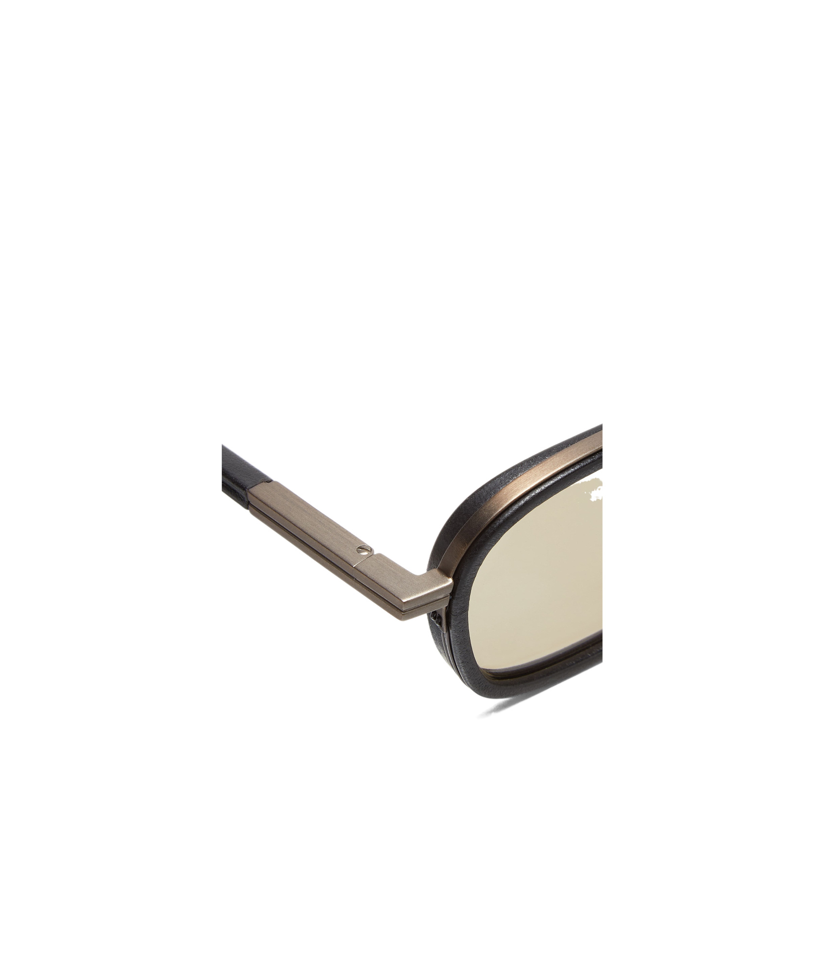 Zegna Black Orizzonte I Metal Acetate And Leather Sunglasses In Black