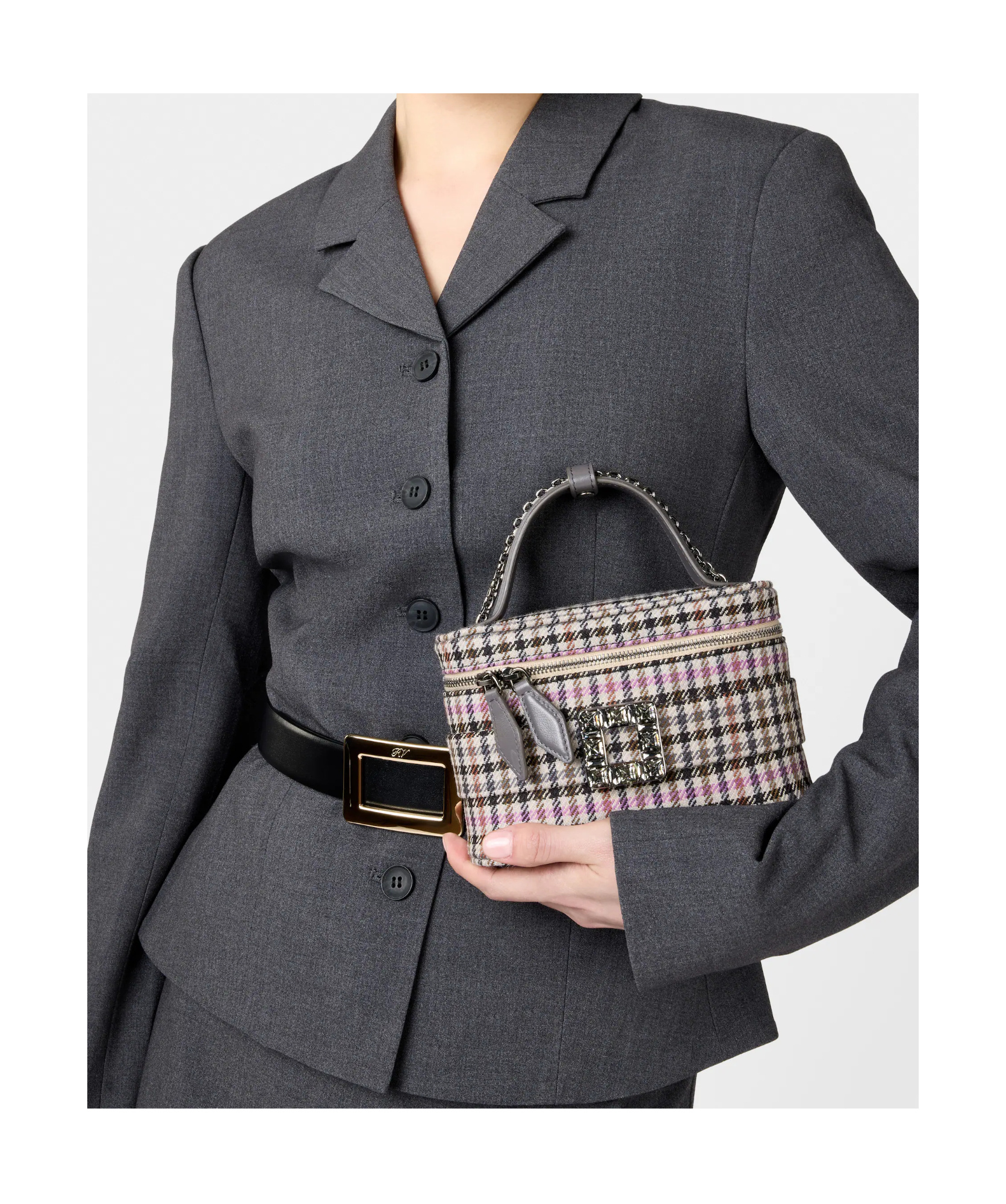 Roger Vivier Vanity Très Vivier Micro Bag In Fabric