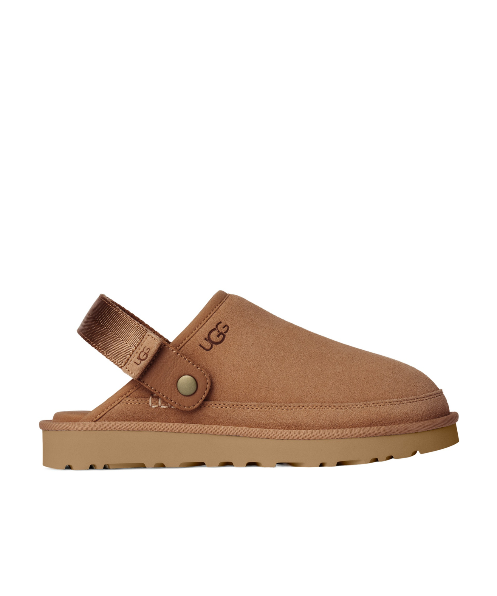 Ugg Suede Slip-on Mules With Adjustable Back Strap In Brown