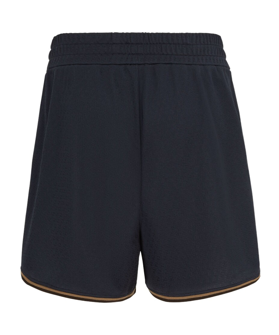 Fendi Dark Blue Ff Jacquard Bermuda Shorts In Black