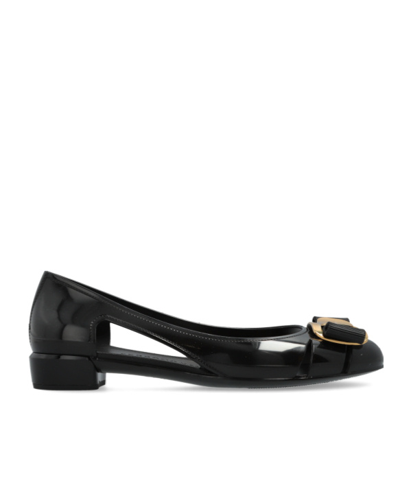 Ferragamo Jelly Patent Leather Pumps In Black