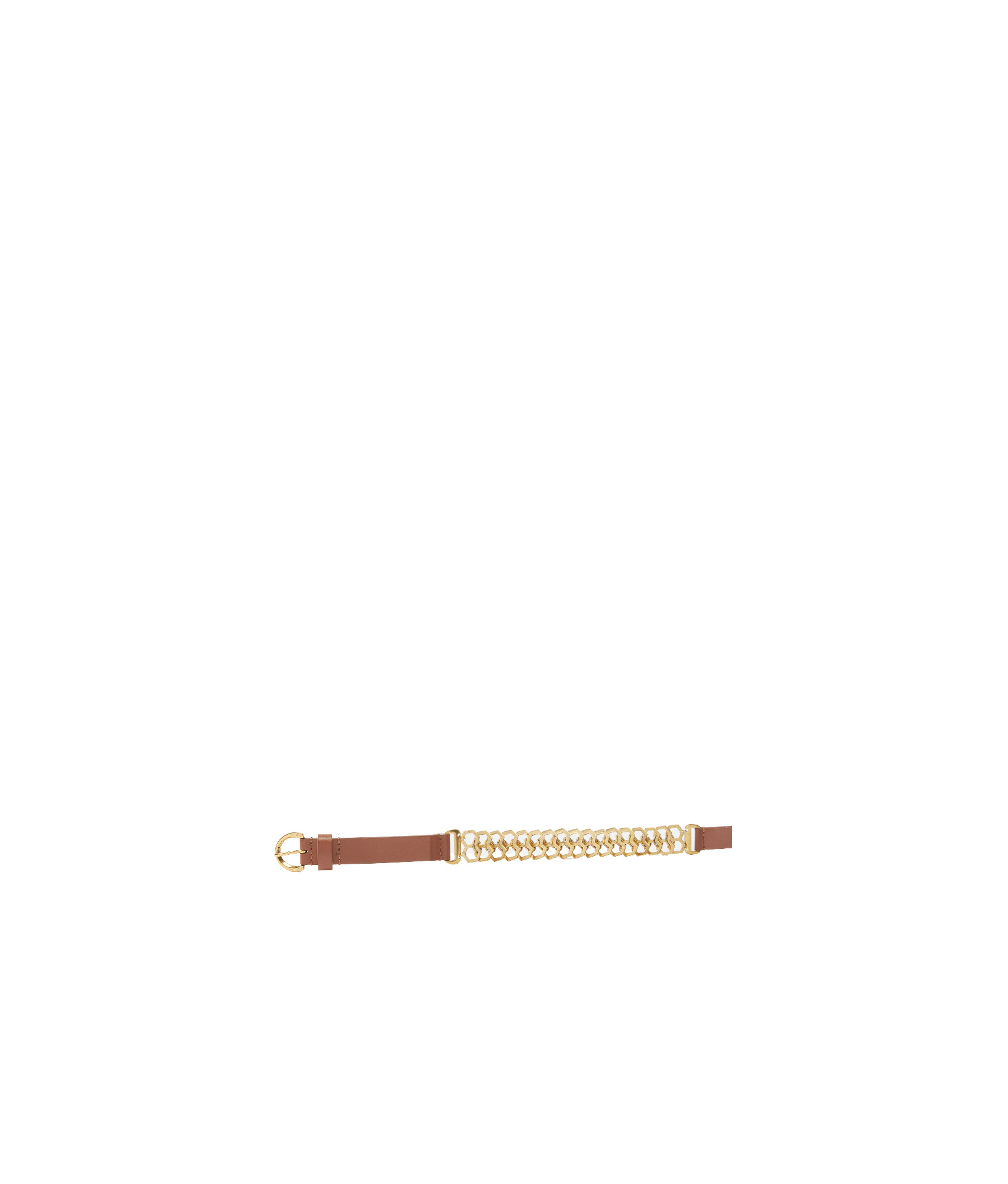 Pinko Belt With Chain Insert, 2 Cm In Brown
