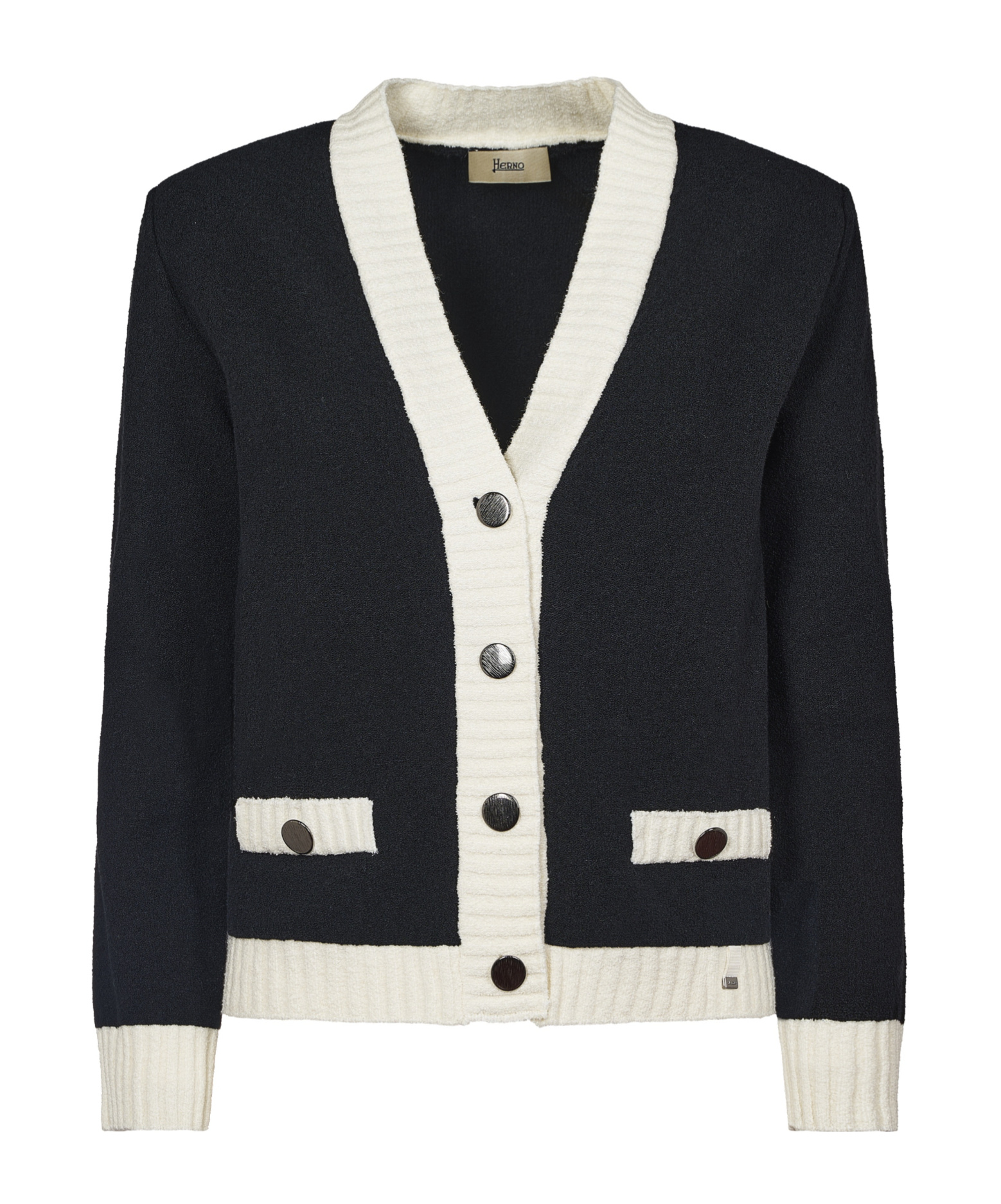 Herno Knit Cardigan In Black