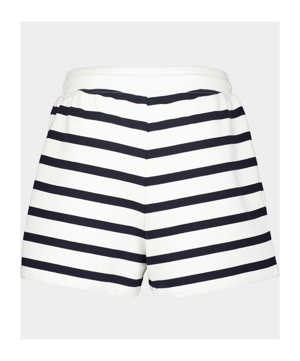 Frame Gestreifte Shorts Aus Frottee Aus Einer Baumwollmischung In White