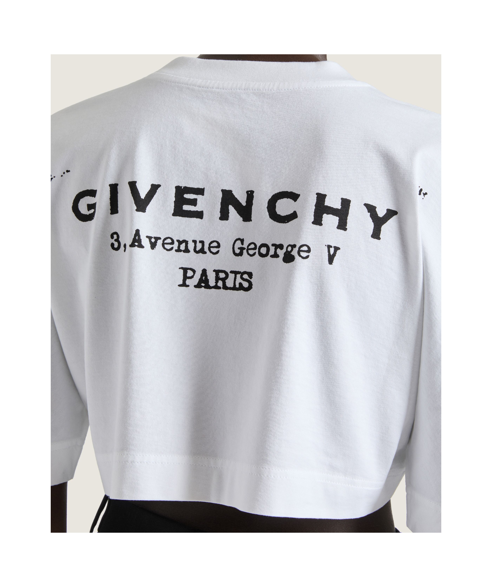 Givenchy Cropped Fit T-shirt In Cotton With Stamp Print In White