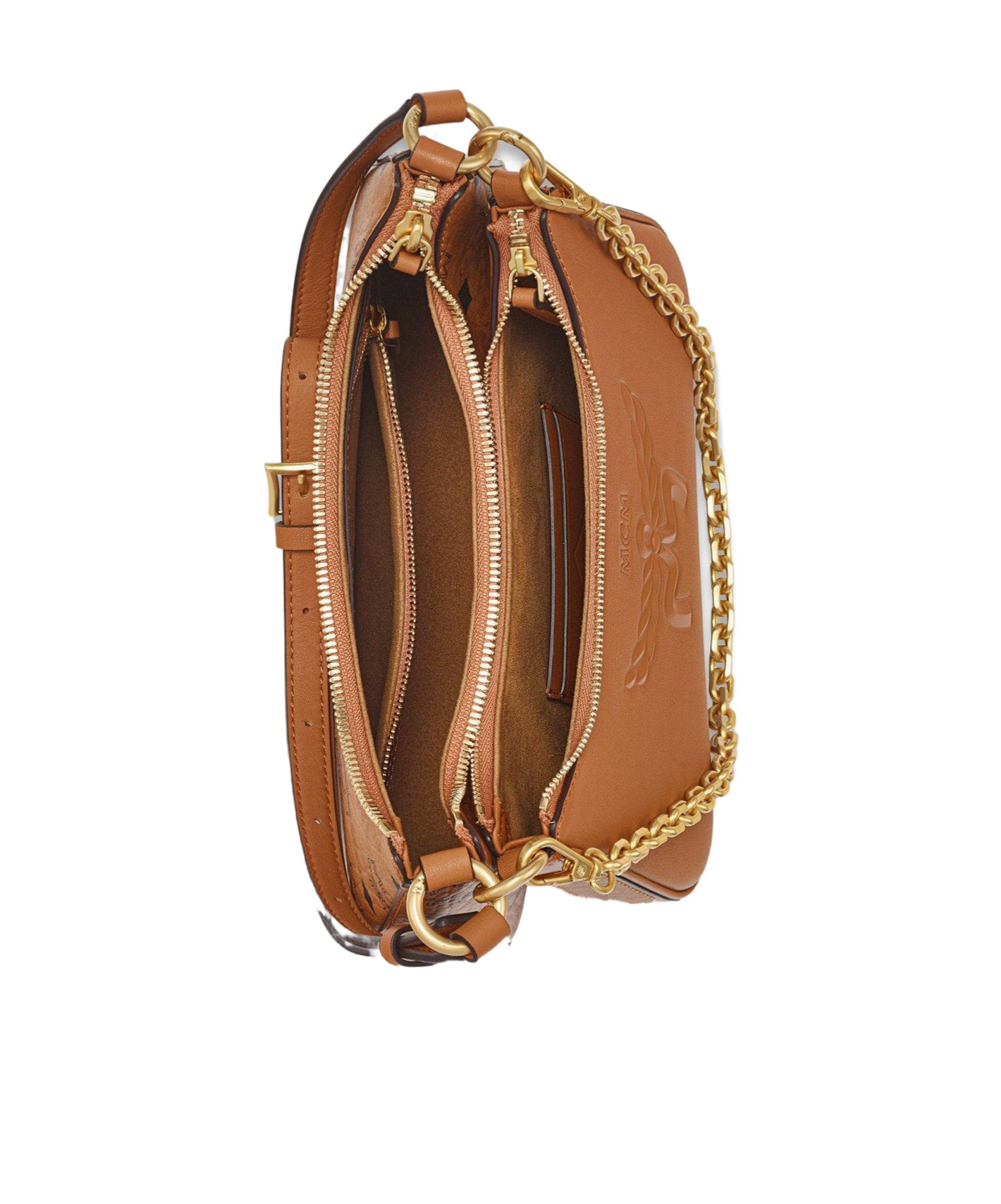 Mcm Visetos Shoulder Bag In Brown