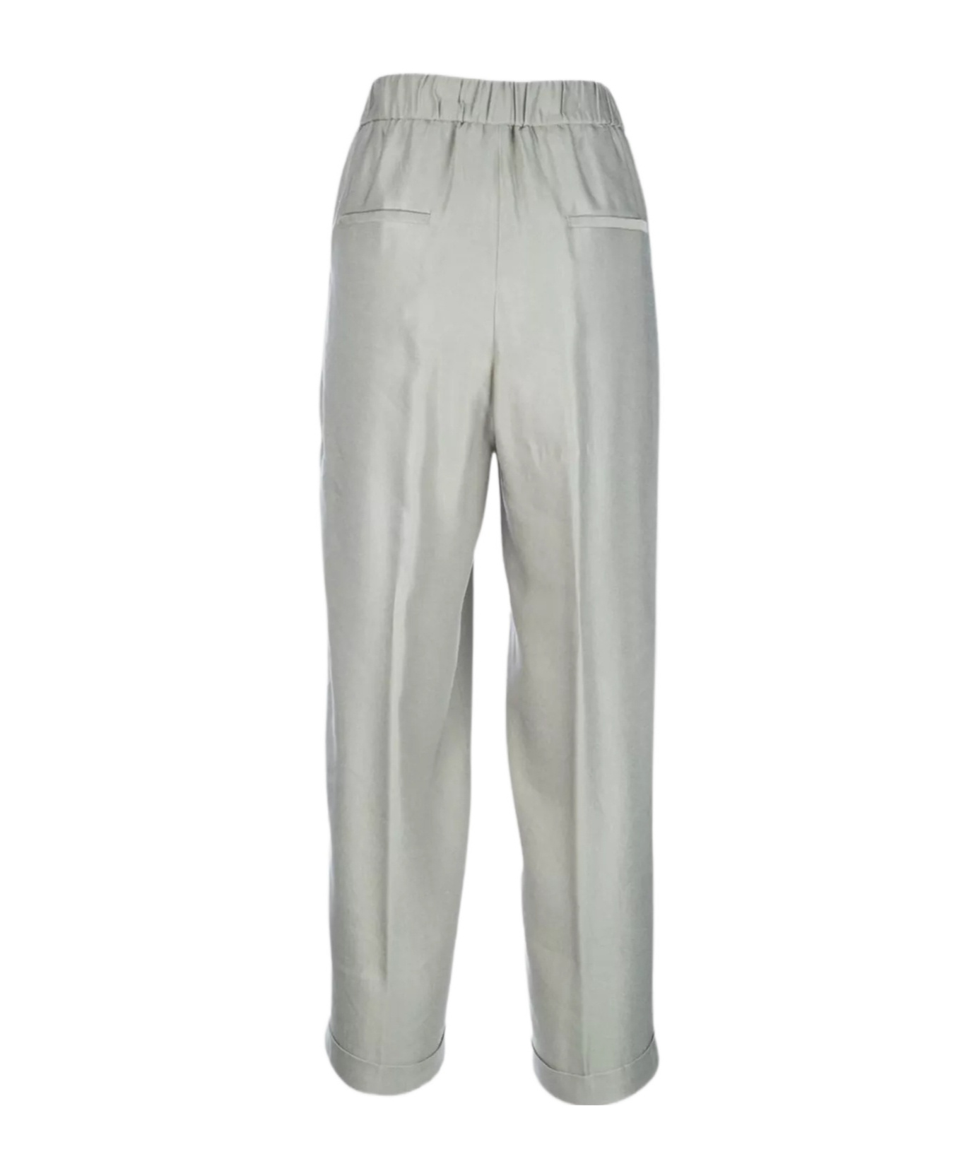 Peserico Trousers With Elastic Waistband And Pockets In Gray