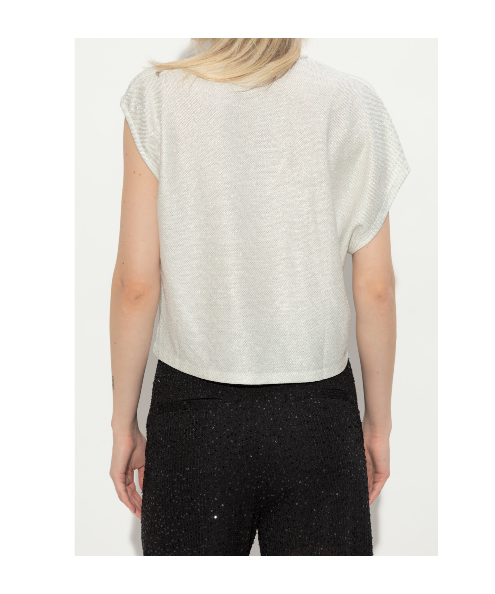 Iro Relaxed Fit V-neck T-shirt With Cropped Hem In White