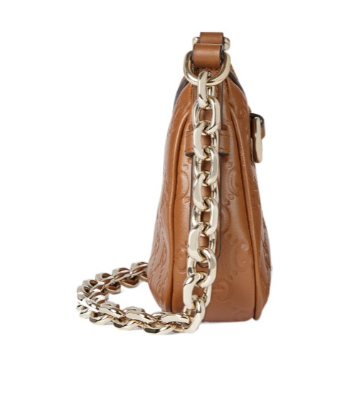 Gucci Gg Emblem Mini Shoulder Bag In Brown