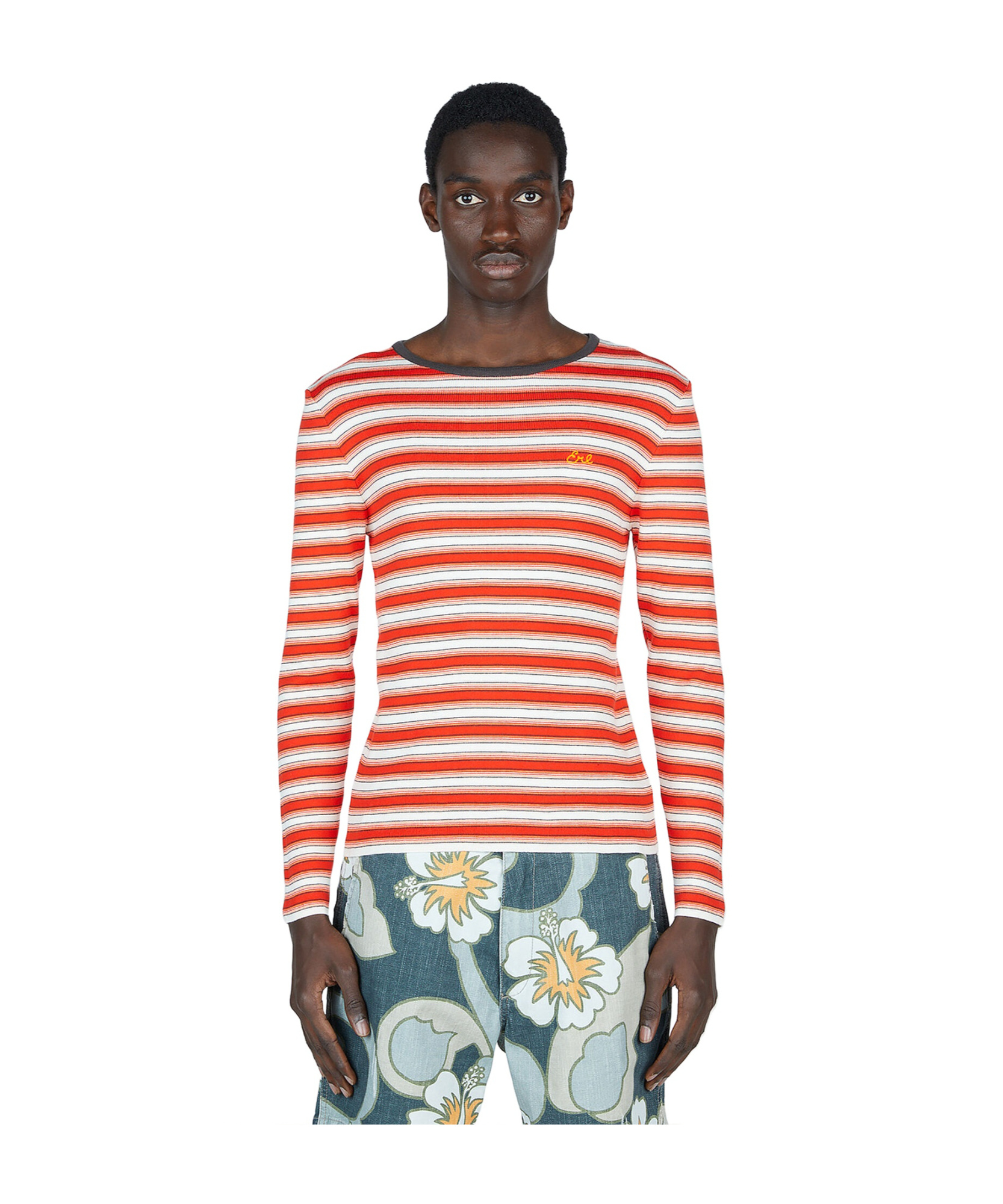 Erl Striped T-shirt In Multicolor